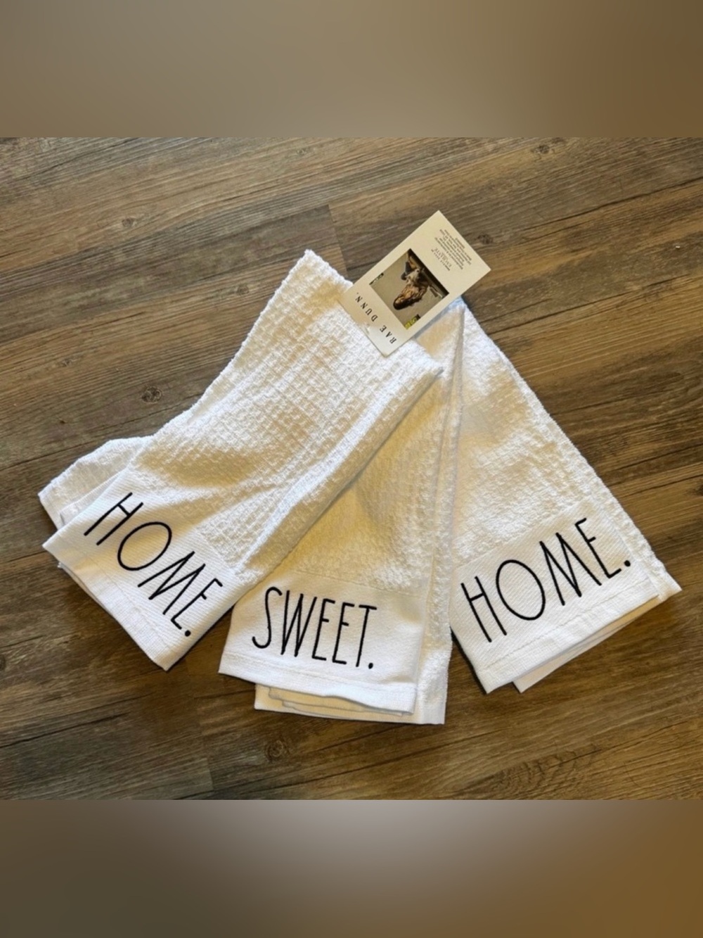 Rae Dunn Set of 3 White Cotton Dishtowels